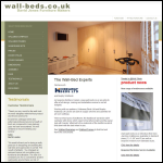 Screen shot of the Www.Wall-beds.co.uk website.