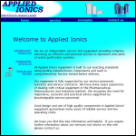Screen shot of the Applied Ionics Ltd website.