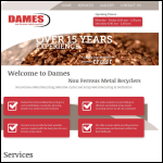 Screen shot of the Dames Non Ferrous Metal Recyclers website.