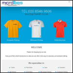 Screen shot of the Microtees UK website.