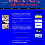 Screen shot of the DC Electrical Testing website.