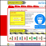 Screen shot of the Safety Signs Online.co.uk website.