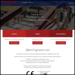 Screen shot of the B & M Engineering Ltd website.