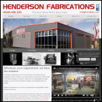 Screen shot of the Henderson Fabrications UK Ltd website.