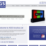 Screen shot of the AGS Acrylics Ltd website.