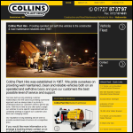 Screen shot of the Collins Plant Hire website.