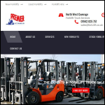 Screen shot of the Premier Lift Trucks Ltd website.