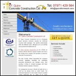 Screen shot of the K.F. Quinn Concrete Construction Ltd website.