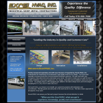Screen shot of the Excel Sheet Metal Services website.
