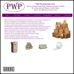 Screen shot of the PW Packaging Ltd website.