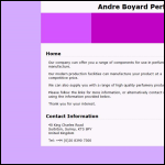 Screen shot of the Andre Boyard Perfumes Ltd website.