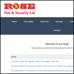 Screen shot of the Rose Fire & Security Ltd website.