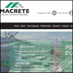 Screen shot of the Macrete Ireland Ltd website.