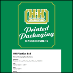 Screen shot of the HH Plastics Ltd website.