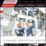 Screen shot of the Kawasaki Robotics (UK) Ltd website.