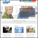 Screen shot of the Adept IT Solutions website.