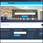 Screen shot of the Select Storage & Facilities Ltd website.