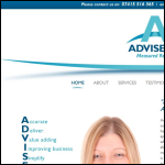 Screen shot of the Advize Consultancy Ltd website.