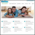 Screen shot of the MattVac Carpet & Upholstery Cleaning website.