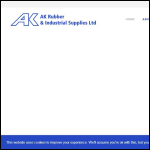 Screen shot of the AK Rubber & Industrial Supplies Ltd website.