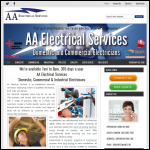 Screen shot of the AA Electrical Services website.