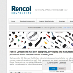 Screen shot of the Rencol Components Ltd website.