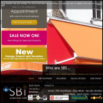 Screen shot of the SBI Awnings website.