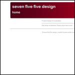 Screen shot of the Seven Five Five Design Ltd website.
