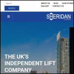 Screen shot of the Sheridan Lifts Ltd website.