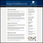 Screen shot of the Elegant Installations Ltd website.