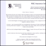 Screen shot of the Risc Insurance Services Ltd website.