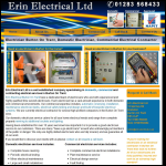 Screen shot of the Erin Electrical Ltd website.