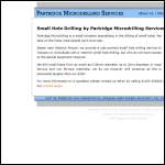 Screen shot of the Partridge Microdrilling Services website.