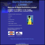 Screen shot of the Spyra Distribution Ltd website.