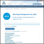 Screen shot of the AFA website.