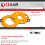 Screen shot of the Ram Gasket Solutions Ltd website.