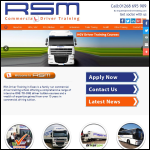 Screen shot of the RSM Commercial Driver Training website.