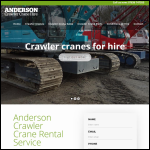 Screen shot of the Anderson Crawler Crane Hire Ltd website.