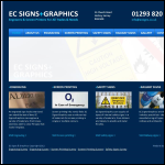 Screen shot of the EC Signs & Graphics website.