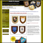Screen shot of the Rowan Displays - Distinctive Heraldic Shields website.