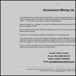 Screen shot of the Dreamstone Mining Ltd website.