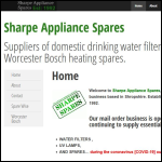 Screen shot of the Sharpe Appliance Spares website.