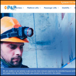 Screen shot of the P & P Lifts Ltd website.