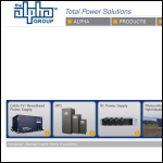 Screen shot of the Alpha Technologies website.