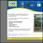 Screen shot of the CAB Glass Door Systems website.