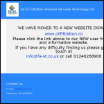 Screen shot of the FA-ST Filtration Analysis Services Technology Ltd website.