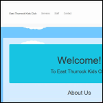 Screen shot of the East Thurrock Kids Clubs Ltd website.