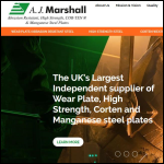 Screen shot of the A J Marshall (Special Steels) Ltd website.