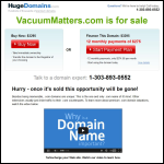 Screen shot of the Vacuum Matters Ltd website.