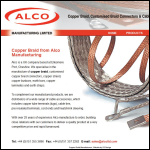 Screen shot of the Alco Copper Braid website.